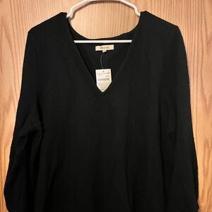 Madewell Black V-Neck Sweater Top